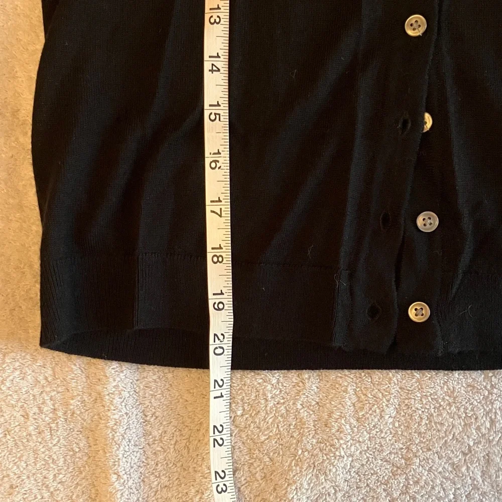 J. Crew Classic Black Cardigan lightweight Merino wool - Picture 6 of 6